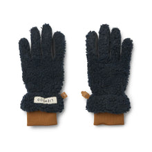  Gants en sherpa Classic Navy Golden Caramel Liewood pour enfant.