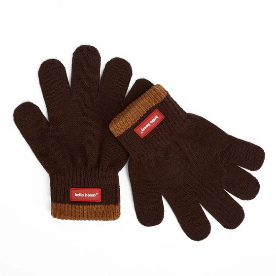 Gants Handy Chocolate Hello Hossy pour enfant.