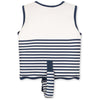 Gilet de flottaison enfant Konges Sløjd Marin Stripes blanc et bleu marin avec fermeture zippée et sangle de sécurité