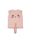Gilet de flottaison enfant rose Kitty Powder Pink Konges Sløjd avec motif chat à sequins