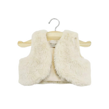  Gilet sans manches Minikane en fausse fourrure écru pour poupée Gordis 34 cm