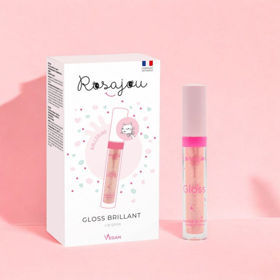 Gloss brillant Vegan à lèvres pour enfant Rosajou.