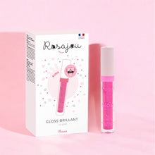  Gloss brillant vegan à lèvres pour enfant, Rubis, Rosajou.