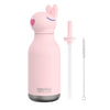 gourde isotherme enfant lapin rose asobu bestie avec paille sécurisée