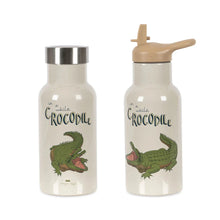  Gourde isotherme 350 ml Crocodile Konges Sløjd pour enfant – acier inoxydable, bouchon paille et bouchon à vis