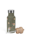 Gourde enfant verte motif football avec paille et brosse de nettoyage