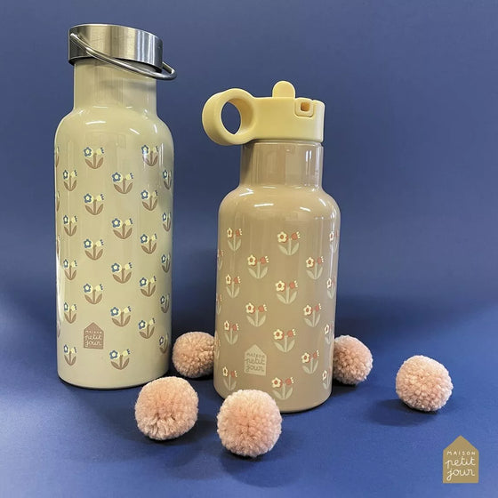 Gourde isotherme 350 ml Les Petites Fleurs Petit Jour Paris – inox, étanche, motif fleuri, pour enfants.