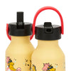 Gourde enfant 350 ml Hello Hossy Unicorn jaune motif licorne avec paille réutilisable et goupillon – bouteille inox école maternelle