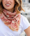 Grand foulard Anjali Cerise Bellemme - foulard rouge à motifs fleuris pour enfants et famille, accessoire mode concept store