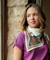 Grand foulard Balkan Vanille Bellemme - foulard élégant fleuri pour enfants et famille, accessoire mode concept store