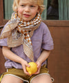 Grand foulard Damier Caramel Bellemme - accessoire mode enfant et famille, foulard élégant à carreaux