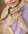 Grand foulard Damier Caramel Bellemme - accessoire mode enfant et famille, foulard élégant à carreaux