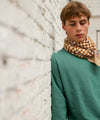 Grand foulard Damier Caramel Bellemme - accessoire mode enfant et famille, foulard élégant à carreaux