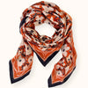 Foulard Apaches Collections Daisy Bombay – imprimé floral terracotta & bleu marine