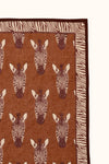 Grand foulard Dupatta Zèbre Brown Apaches Collections, 100 × 100 cm – autre vue