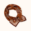 Grand foulard Dupatta Zèbre Brown Apaches Collections, 100 × 100 cm