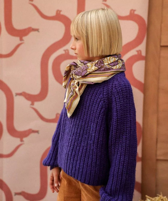 Grand foulard Georgia Purple Bellemme - accessoire mode coloré pour enfants et famille