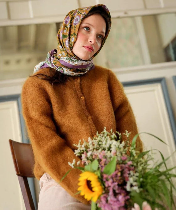 foulard fleuri Hope safran pour enfant et adulte Bellemme – foulard bohème famille