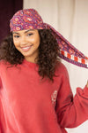 Foulard Apaches Collections Cactus Cherry – Accessoire en coton, grand ou petit modèle, imprimé original rouge et prune.