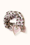 Petit foulard Manika et grand foulard Latika Lotus Kaki Apaches Collections.