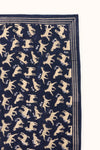 Grand ou petit foulard coton bleu nuit imprimé animaux Pongo Milky Way Apaches Collections