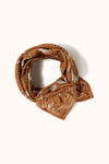 Grand ou petit foulard coton imprimé animaux terracotta Pongo Sierra Apaches Collections