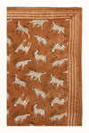 Grand ou petit foulard coton imprimé animaux terracotta Pongo Sierra Apaches Collections