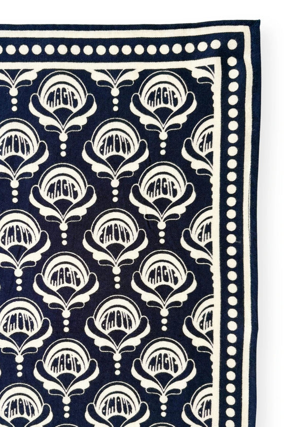 Petit foulard Manika Wonderful Navy Apaches Collections en coton - Accessoire mode enfant et adulte