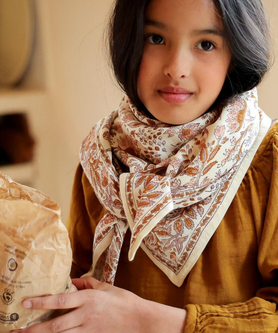 Foulard Rhapsody Poudre Bellêmme en coton fleuri – foulard mère-fille