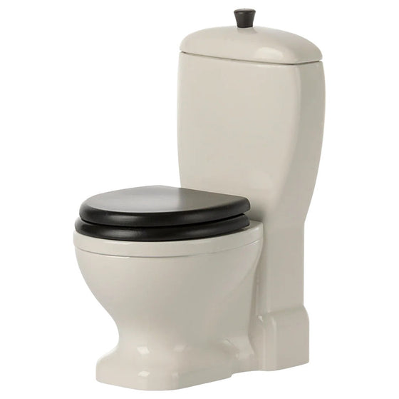 Toilettes Maileg crème avec couvercle noir – accessoire maison souris et lapins