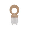 Grignoteuse bébé en silicone couleur nougat Atelier Wagram, anneau d'alimentation pour fruits et légumes frais, accessoire de diversification alimentaire sécurisé dès 6 mois.