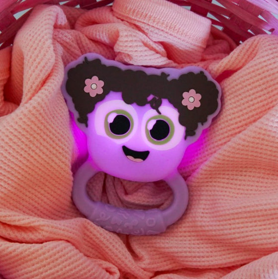 Hochet lumineux Lila Glo Pals – jouet d’éveil sensoriel pour bébé dès 6 mois