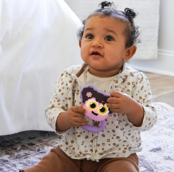 Hochet lumineux Lila Glo Pals – jouet d’éveil sensoriel pour bébé dès 6 mois