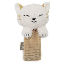  Hochet à main Charlie le chat Jollein – jouet d’éveil bébé doux en tissu beige