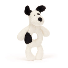 Hochet chien en peluche blanc et noir Jellycat – jouet d’éveil bébé doux et facile à attraper