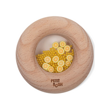  Hochet en bois sensoriel Donut Lemons Petit Boum avec perles jaunes et citrons