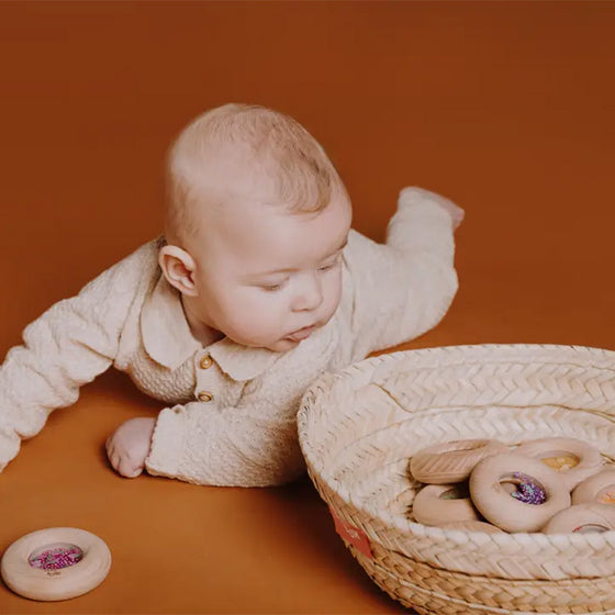 Hochet sensoriel bébé donut pastèque - Petit Boum