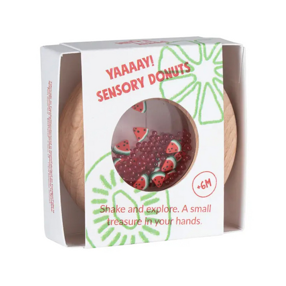 Hochet sensoriel bébé donut pastèque - Petit Boum