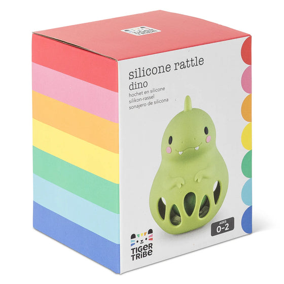 Hochet dinosaure en silicone Tiger Tribe – jouet d’éveil bébé