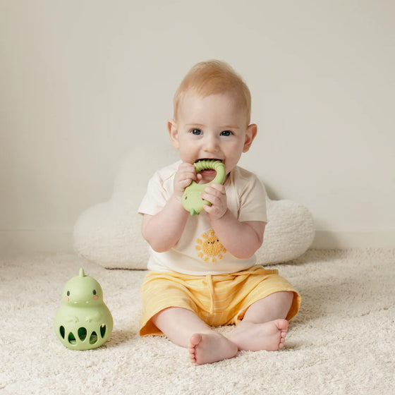 Hochet dinosaure en silicone Tiger Tribe – jouet d’éveil bébé