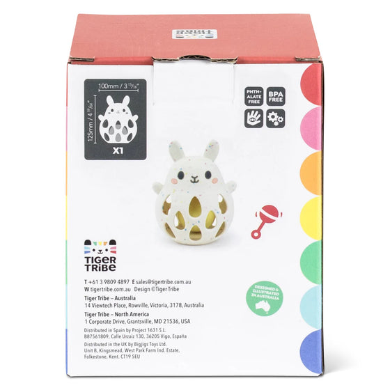 Hochet lapin en silicone Tiger Tribe – jouet d’éveil bébé