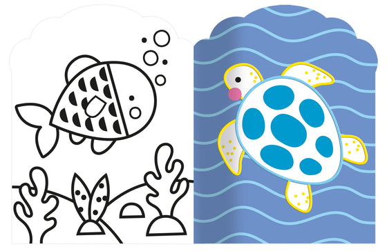 Cahier Auzou Je colorie sans dépasser Les animaux de la mer – 30 coloriages fluo pour enfants dès 3 ans