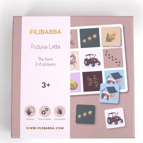 Jeu de loto à la ferme Filibabba - Jeu éducatif enfants 2 à 6 joueurs