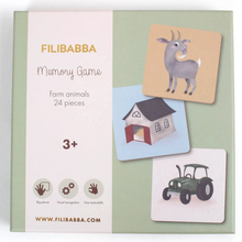  Jeu Memory animaux de la ferme Filibabba - 24 pièces éducatives pour enfants