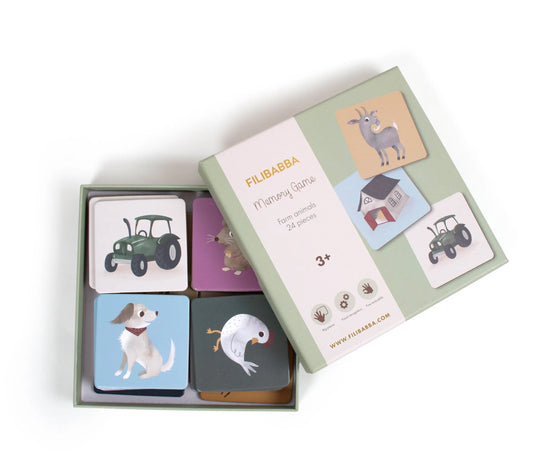Jeu Memory animaux de la ferme Filibabba - 24 pièces éducatives pour enfants