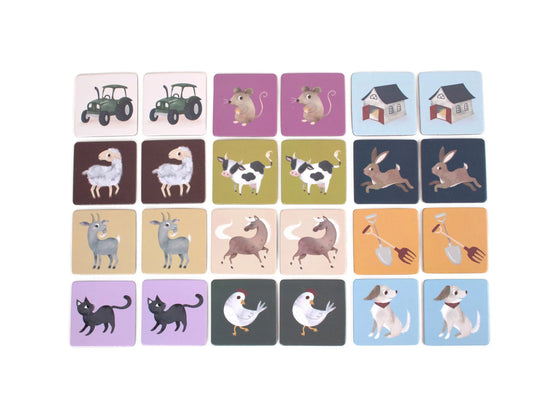 Jeu Memory animaux de la ferme Filibabba - 24 pièces éducatives pour enfants