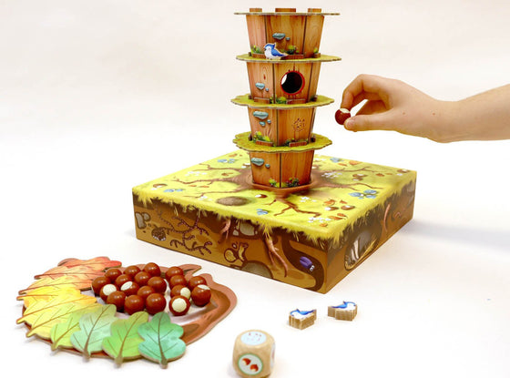 Boîte du jeu Opération Noisettes d’Auzou – jeu d’adresse dès 3 ans avec écureuils et belette