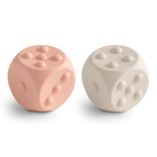  Jouets sensoriels dés en silicone Blush Ivory Mushie.