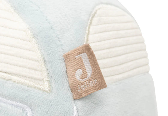 Jouet d’activités bébé en forme de voiture en velours bleu – peluche d’éveil sensoriel avec clé amovible, collection On The Go Jollein