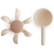  Jouet de bain Mushie silicone roue à eau beige confettis avec louche